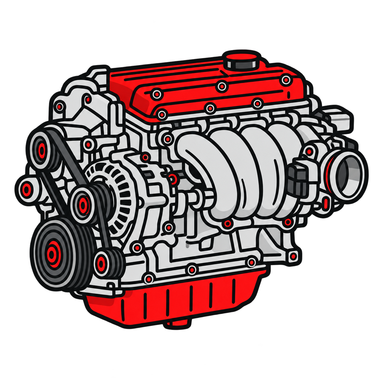 Automotive engine illustration
